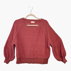 Altar’d State Dusty Rose Textured Balloon Sleeve Knit Sweater S/M